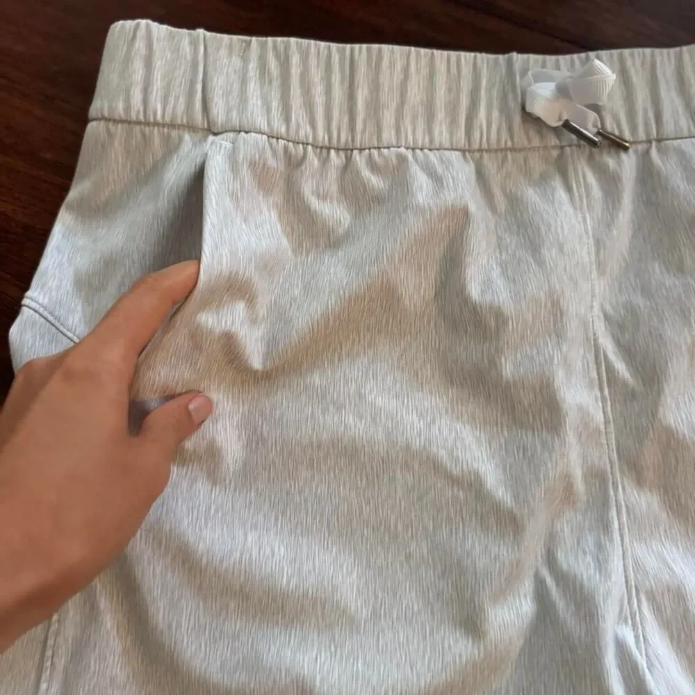 Nike Women's Grey and White Shorts